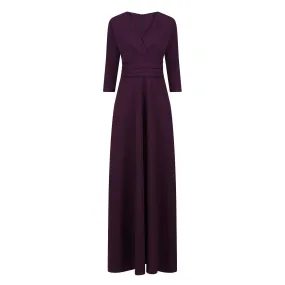 Purple V Neck Maxi Dress