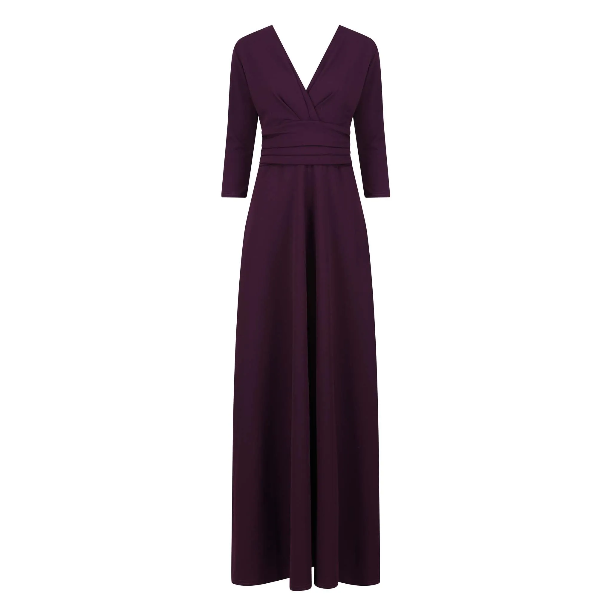 Purple V Neck Maxi Dress