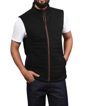 Black Soft Twill Quilted Gilets