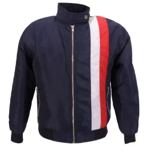 Racing Bomber Jackets Mazeys Mens Navy Blue