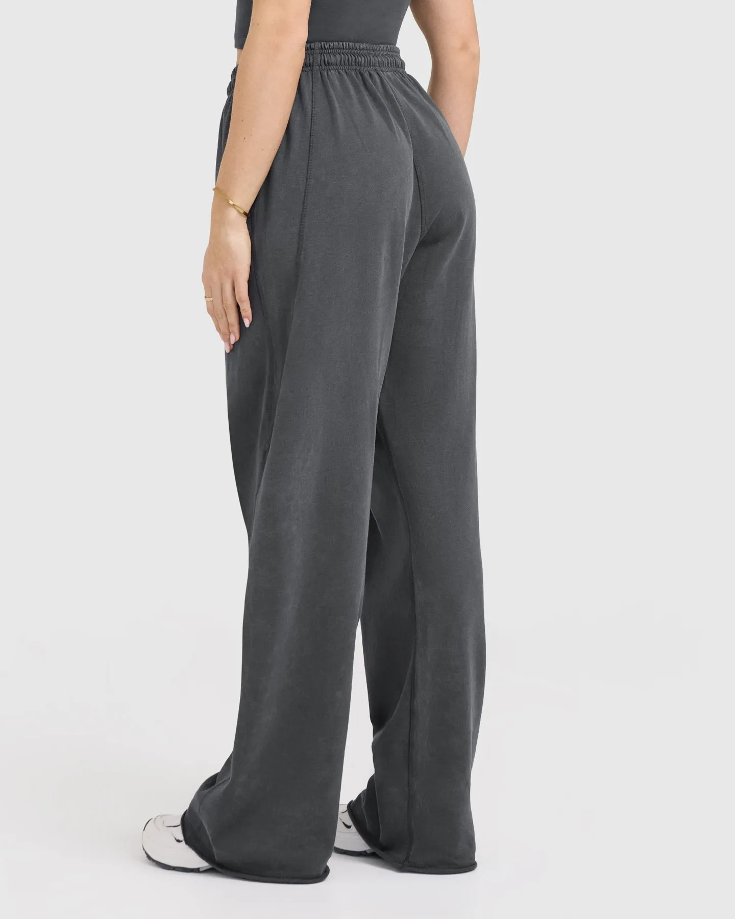 Wide Leg Lounge Joggers in Coal