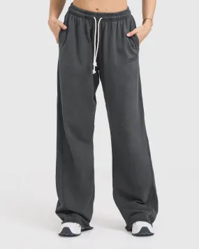 Wide Leg Lounge Joggers in Coal