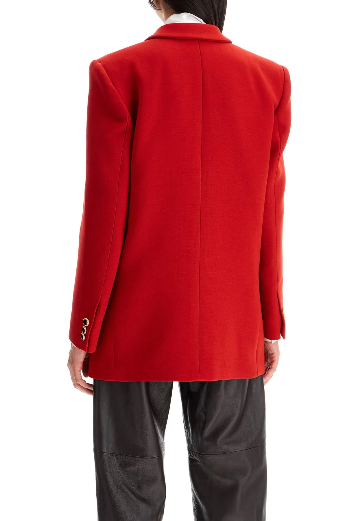 oversized double-breasted jacket in red by Alessandra Rich