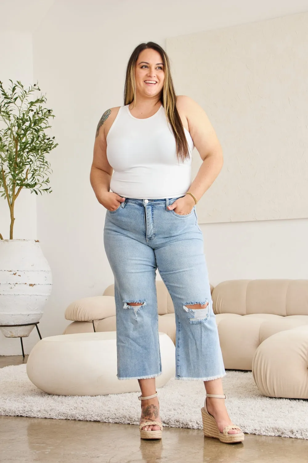 RFM Tummy Control High Waist Distressed Jeans