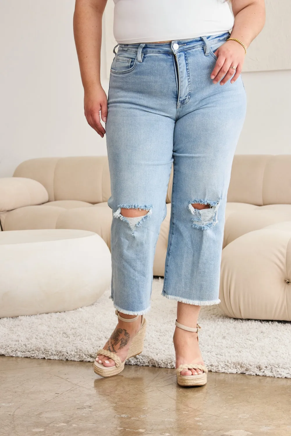 RFM Tummy Control High Waist Distressed Jeans