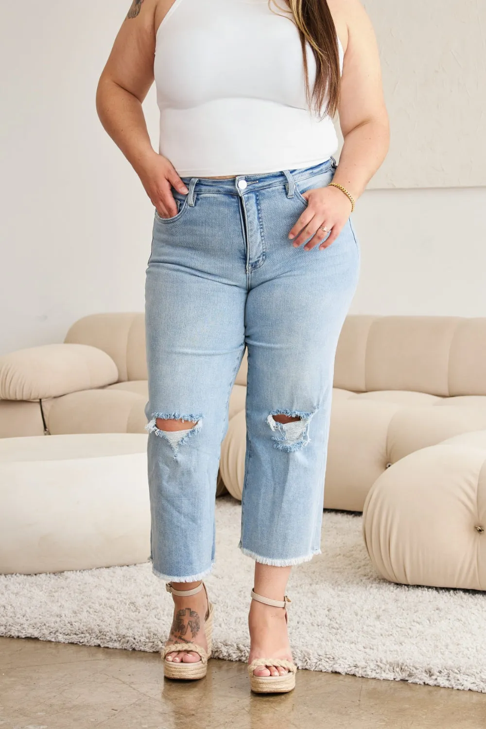 RFM Tummy Control High Waist Distressed Jeans