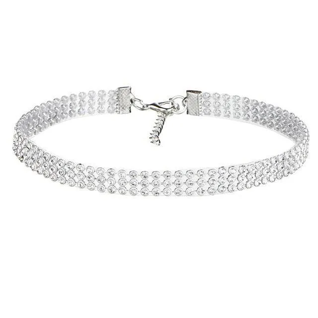 Rhinestone Choker Necklace with Crystal Detail