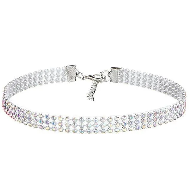 Rhinestone Choker Necklace with Crystal Detail