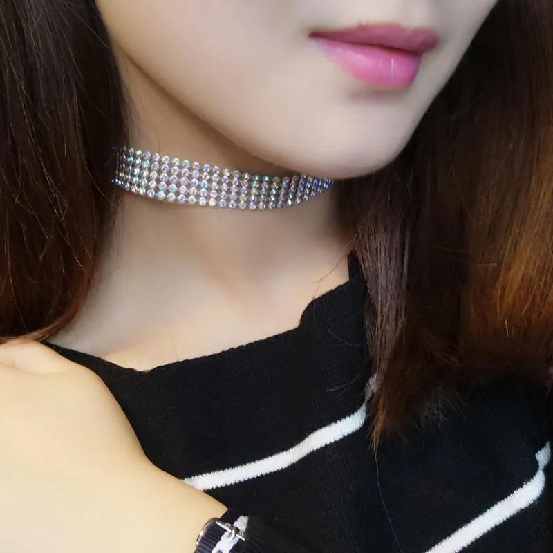 Rhinestone Choker Necklace with Crystal Detail