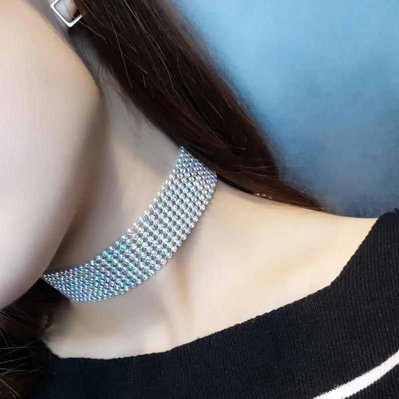 Rhinestone Choker Necklace with Crystal Detail