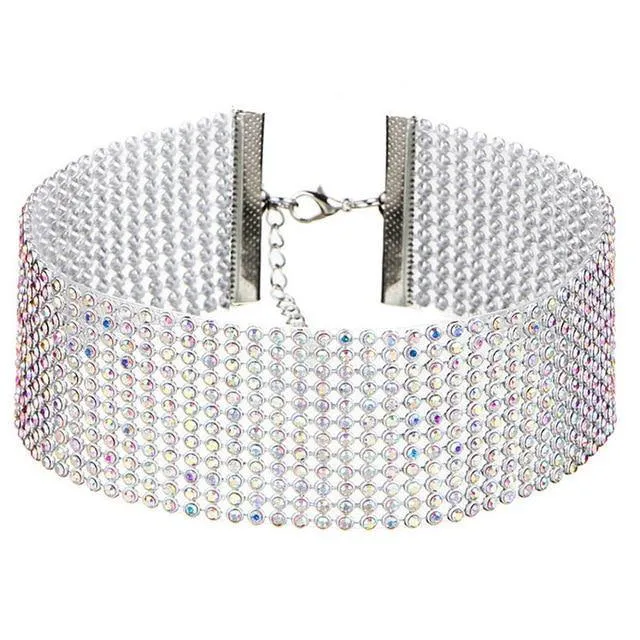 Rhinestone Choker Necklace with Crystal Detail