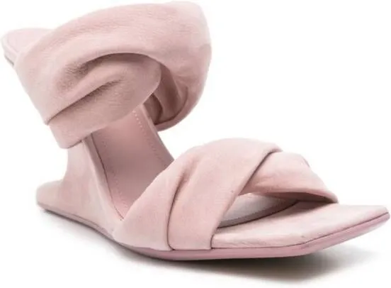 Pink Rick Owens Cantilever 8 110mm Nubuck Mules