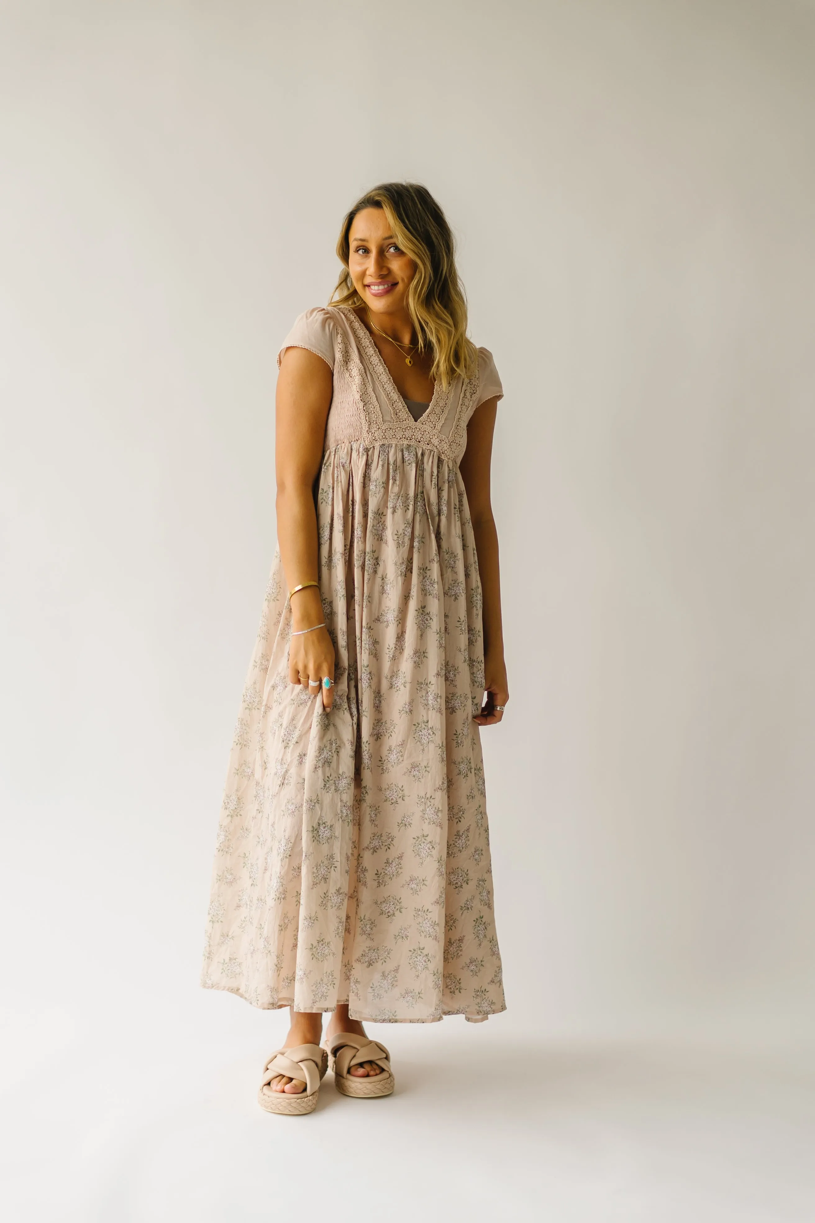 Lace Detail Maxi Dress Rosewood