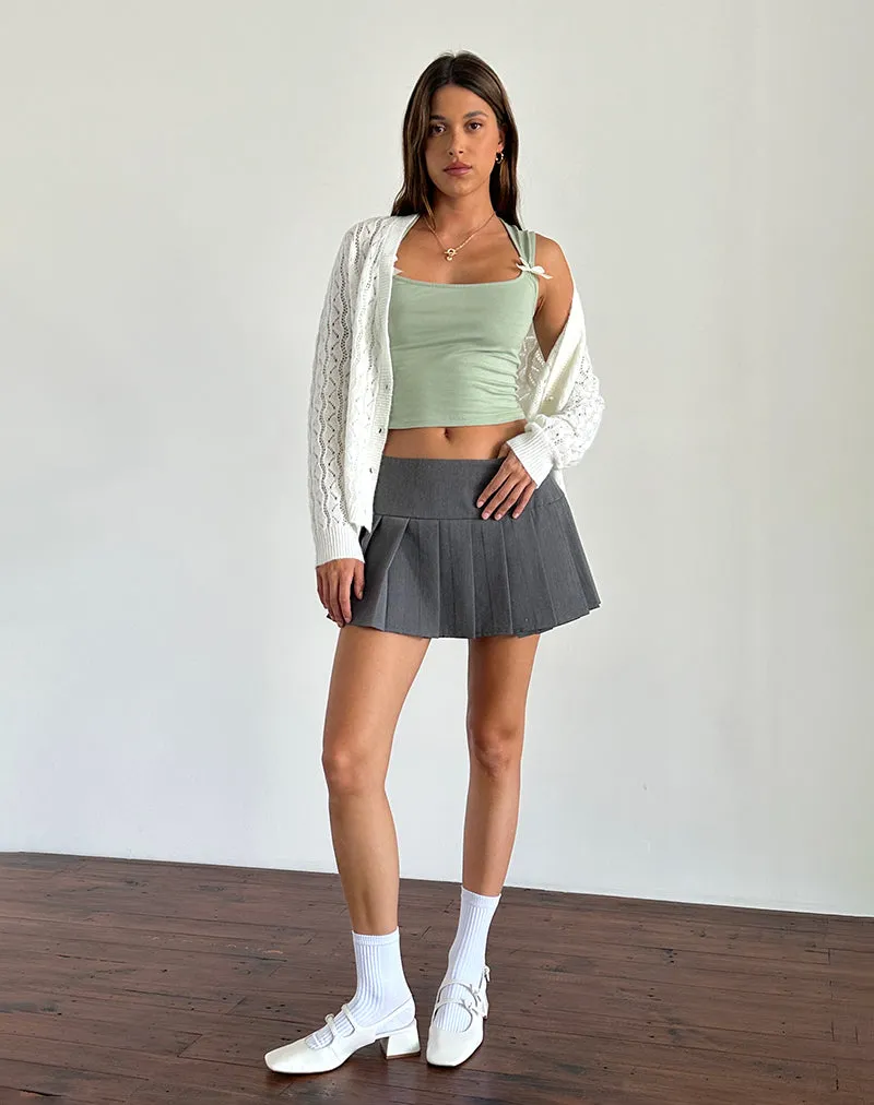 Sage Ivory Bows Jiniso Crop Top