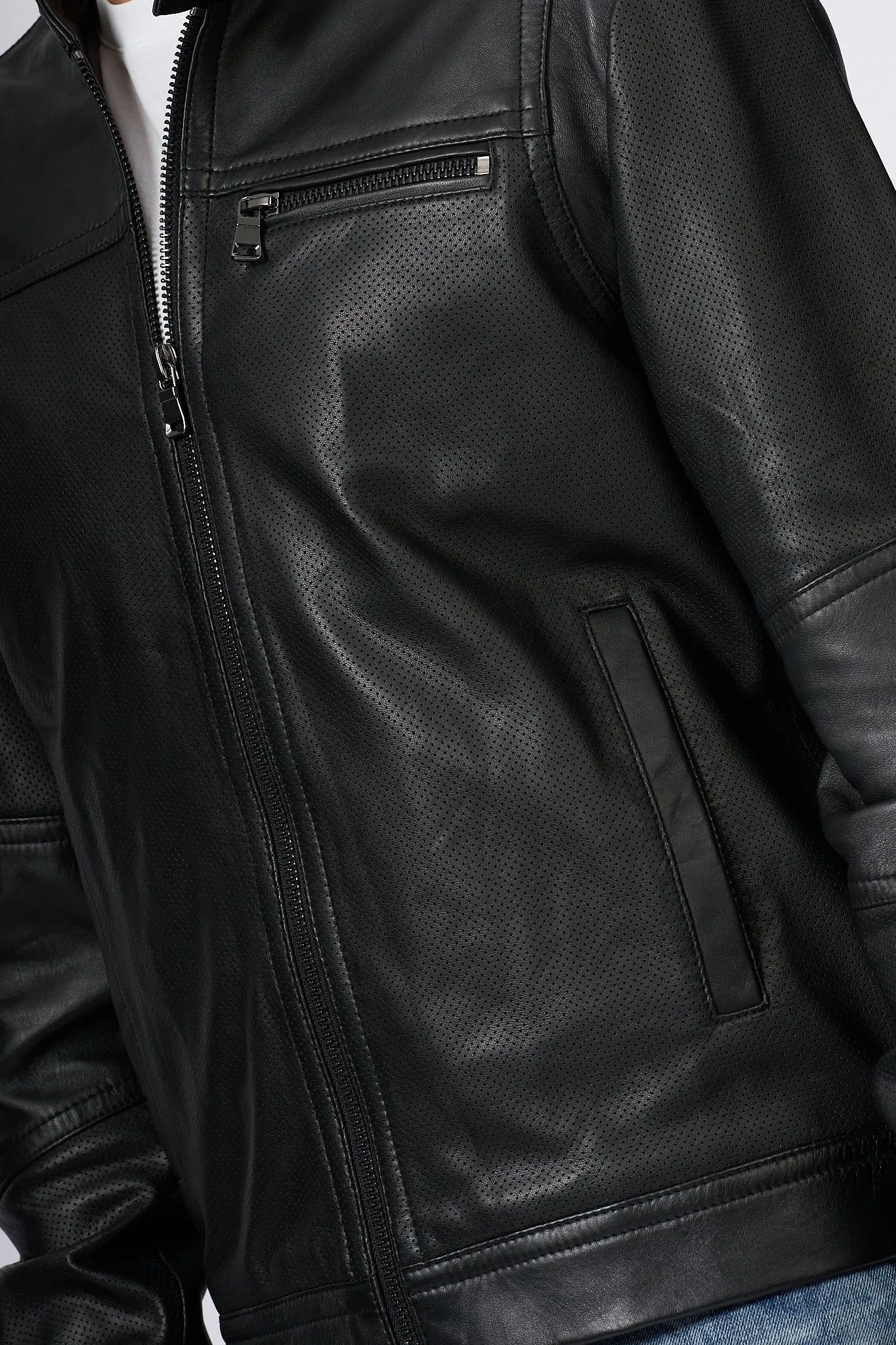 Schott Black Leather Men's Biker