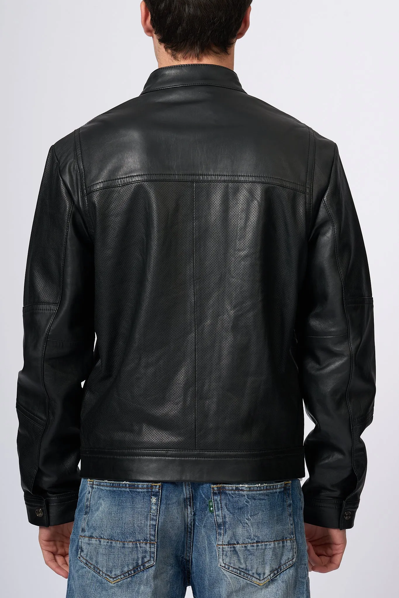 Schott Black Leather Men's Biker