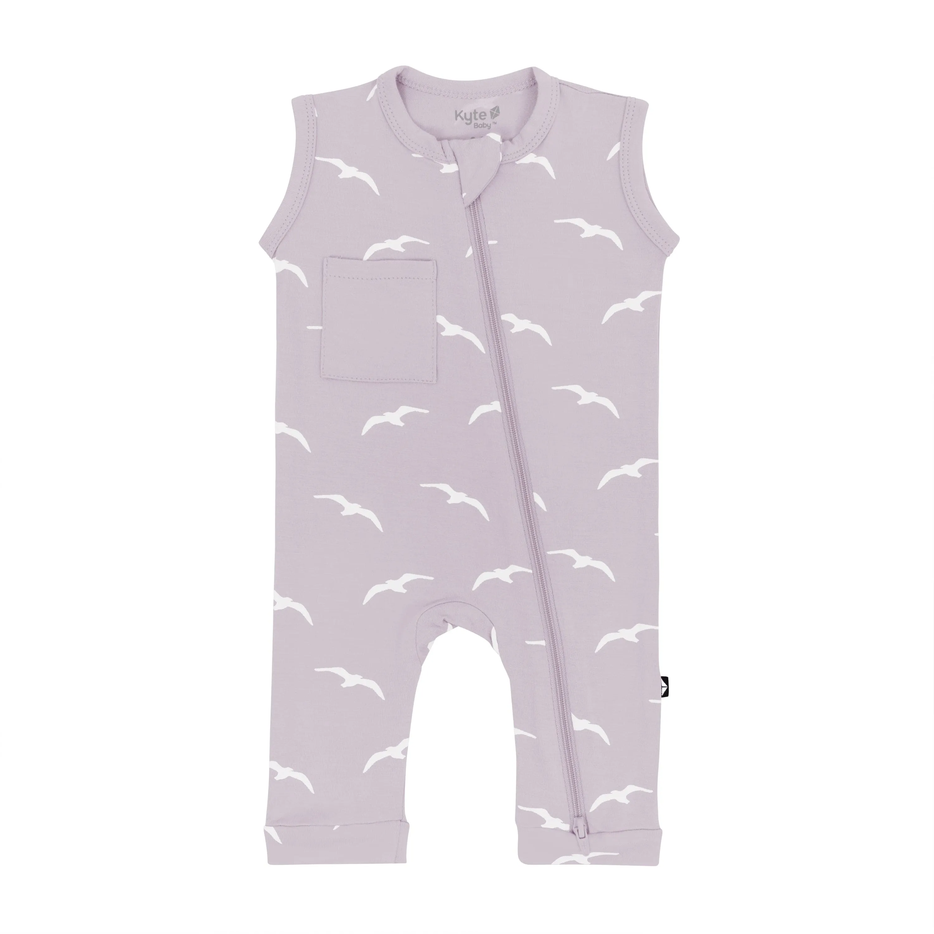 Seagull Sleeveless Romper with Zipper