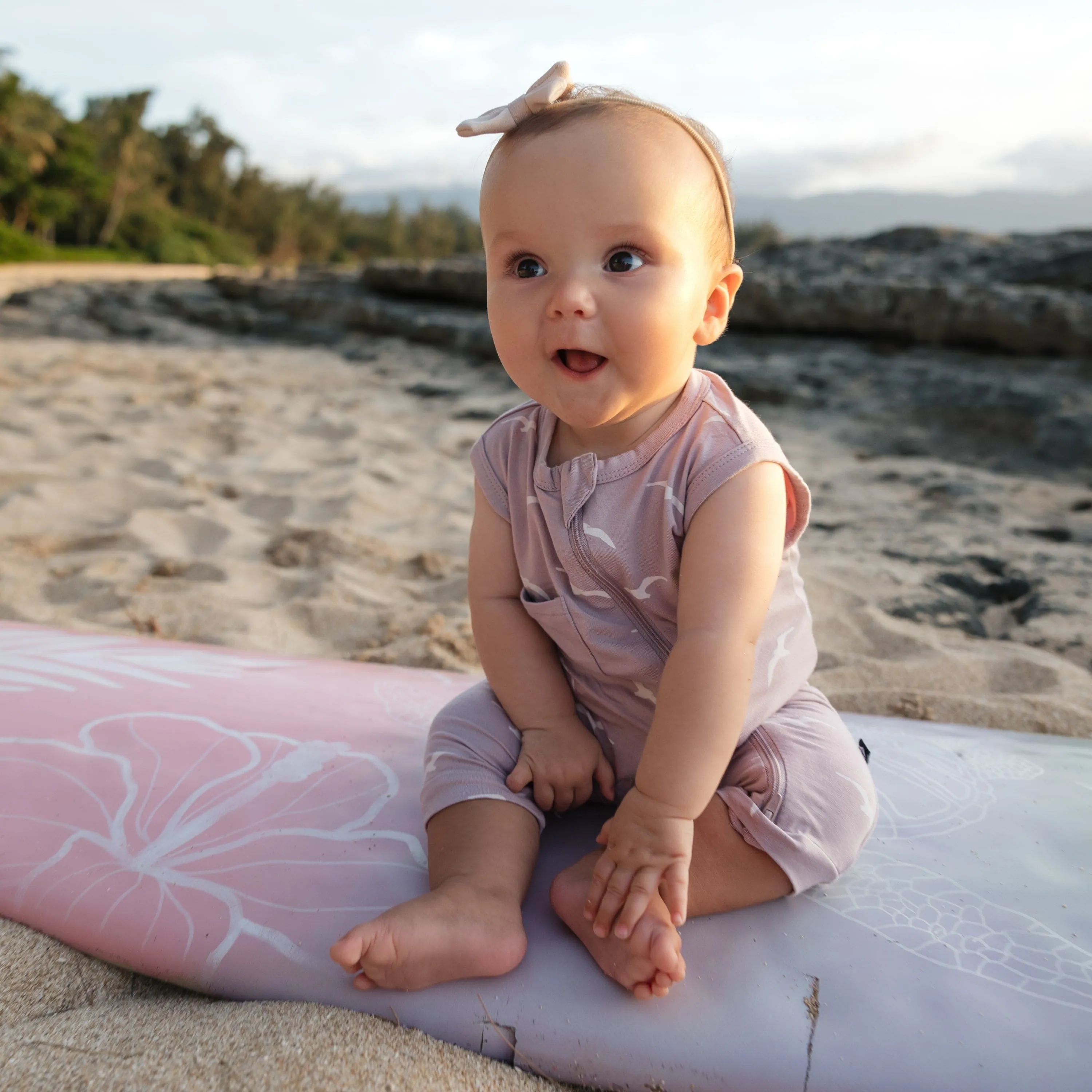 Seagull Sleeveless Romper with Zipper