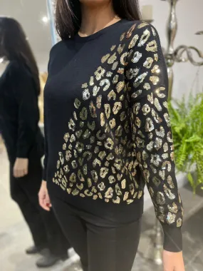 Lexi Jumper with Sequin Leopard Detail