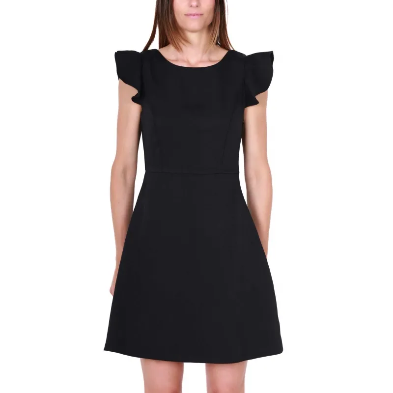 Short Viscose Blend Dress in Black