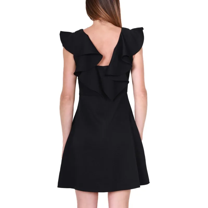 Short Viscose Blend Dress in Black