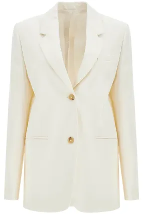 off-white canvas blazer in single-breasted style