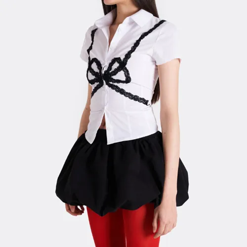 Logo Embellished Casual Street Style Shirt by SIO