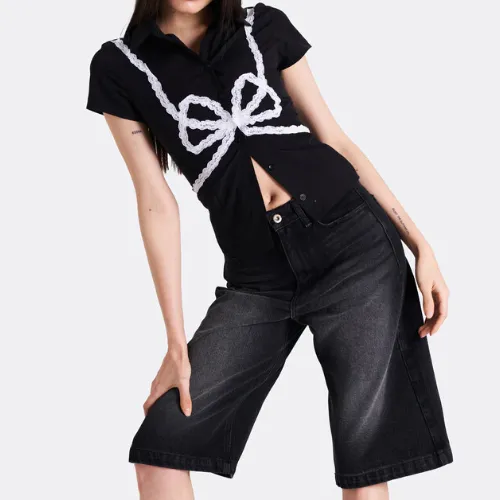 Logo Embellished Casual Street Style Shirt by SIO