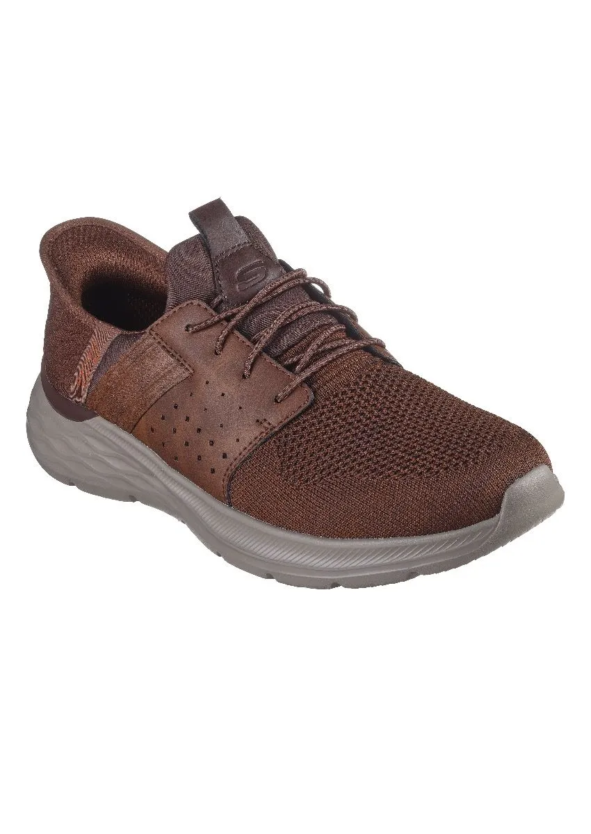 Skechers Garner Newick No-Hands Slip-On Trainers in Dark Brown