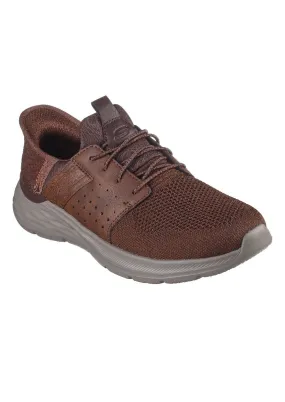 Skechers Garner Newick No-Hands Slip-On Trainers in Dark Brown