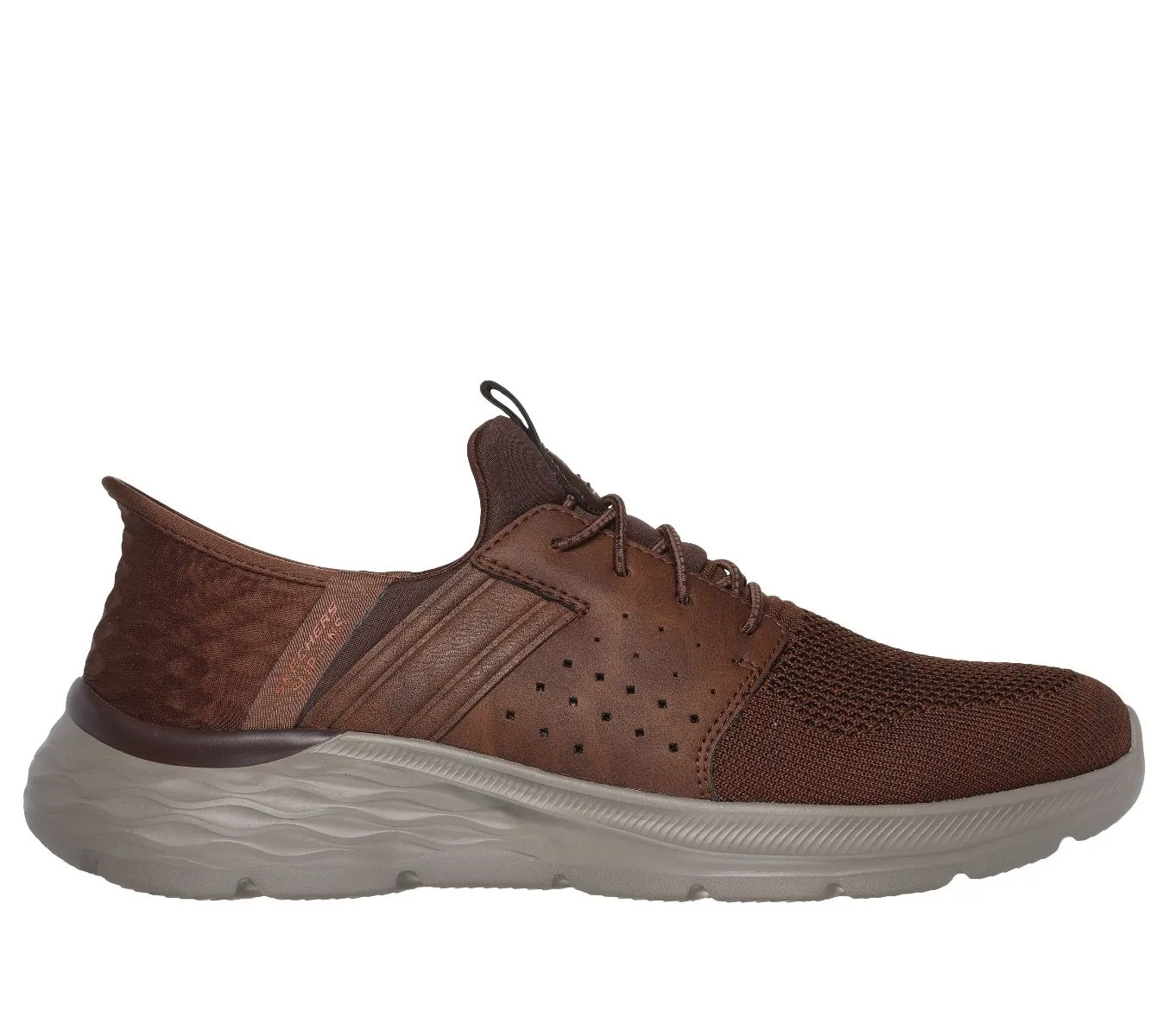 Skechers Garner Newick No-Hands Slip-On Trainers in Dark Brown