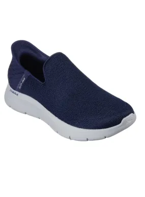 Skechers Go Walk Flex No-Hands Slip-On Trainers in Navy Textile