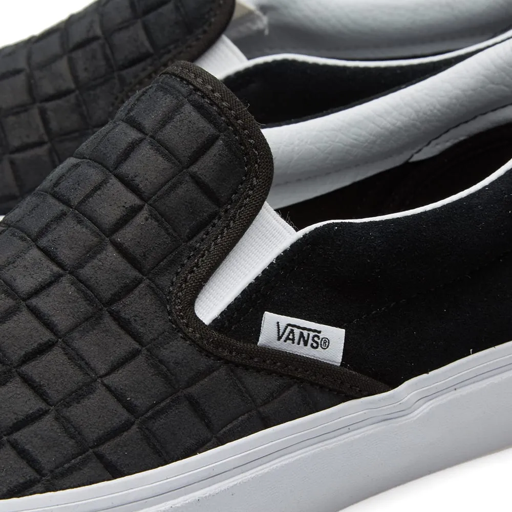 Black Suede Checkerboard Slip-On Shoes