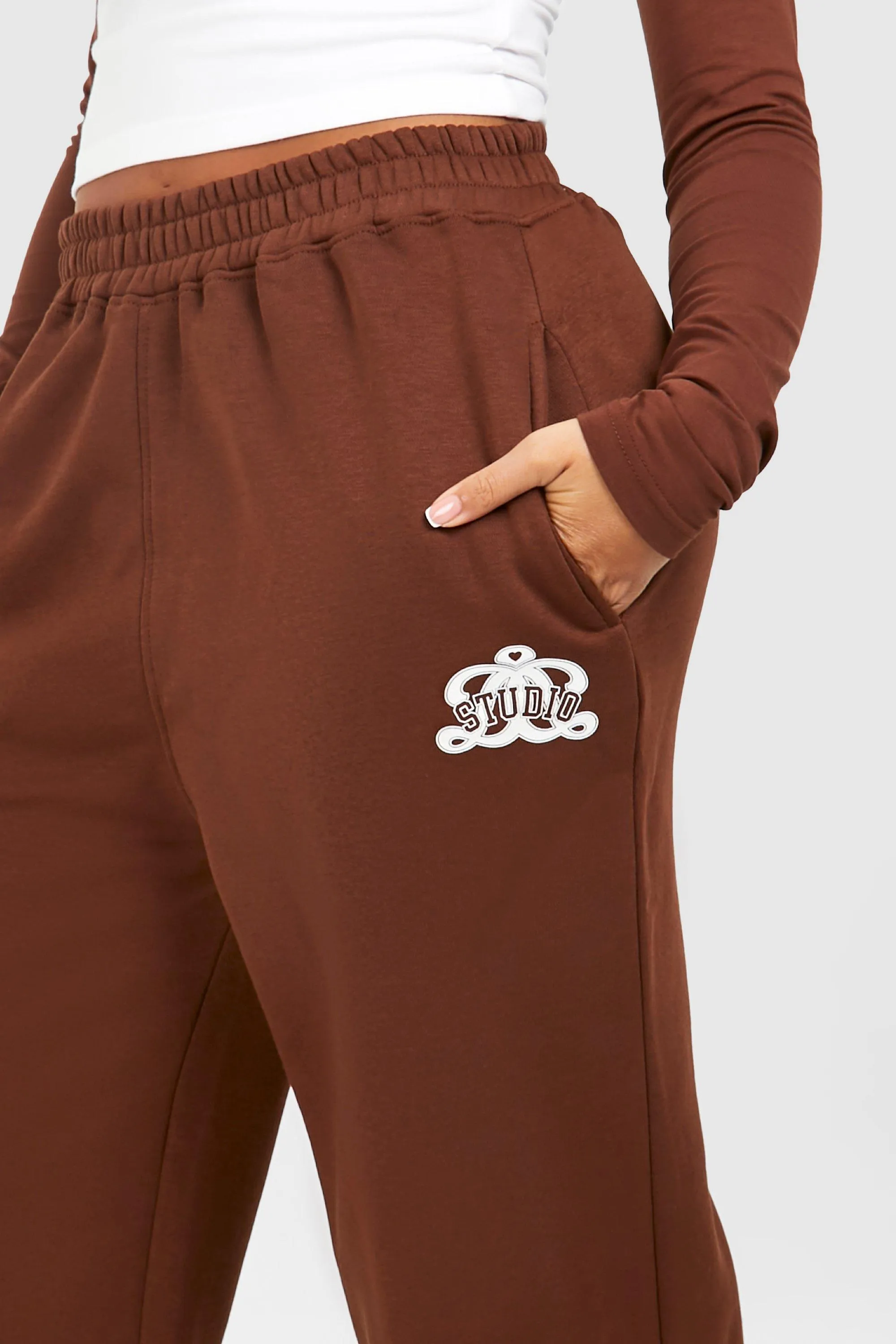 Slogan Long Sleeve Top And Jogger Set | boohoo