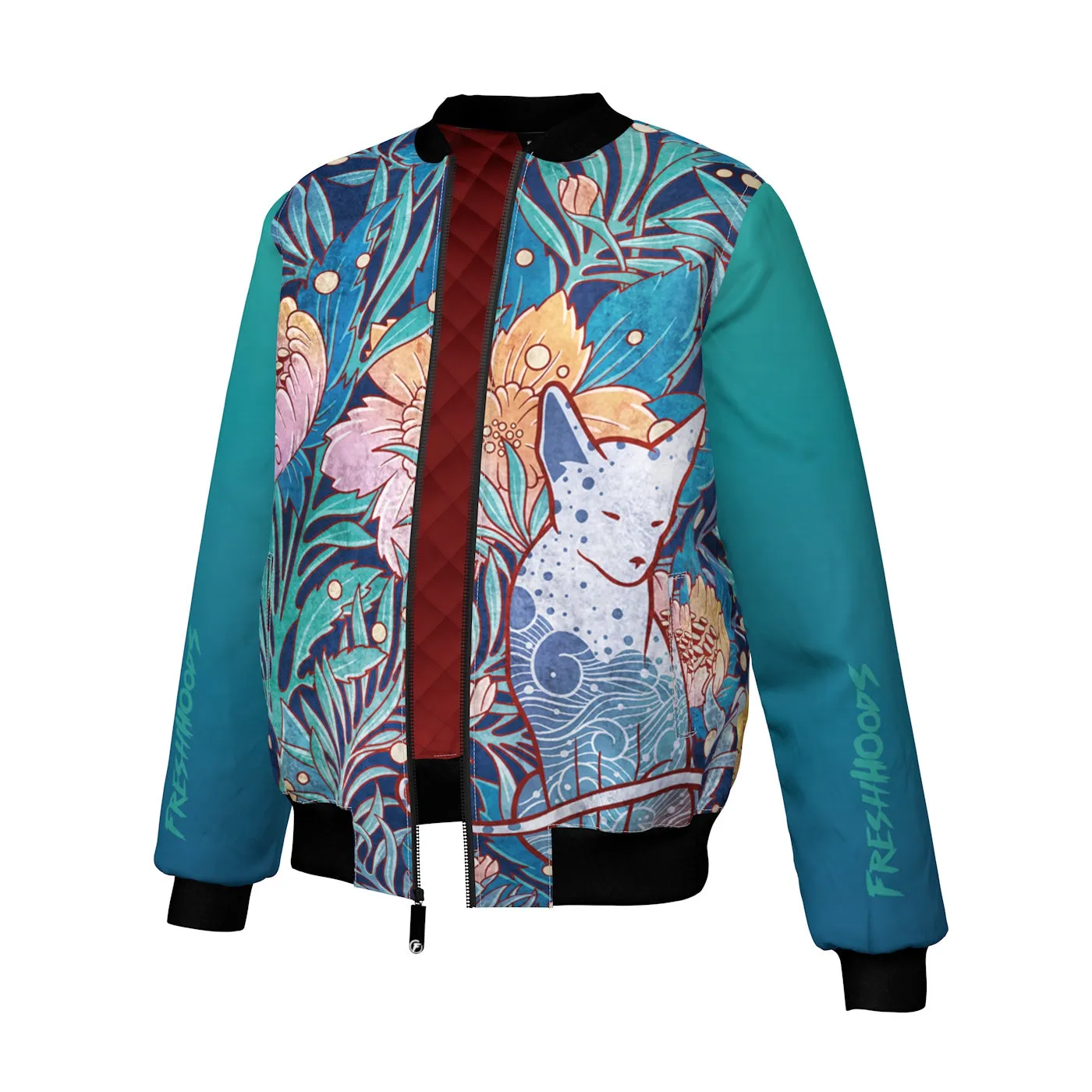 Sphynx print bomber jacket