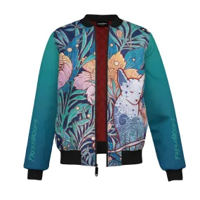 Sphynx print bomber jacket