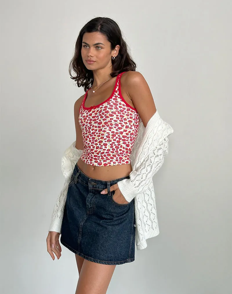 Strawberry 2023 Print Grodi Fitted Top