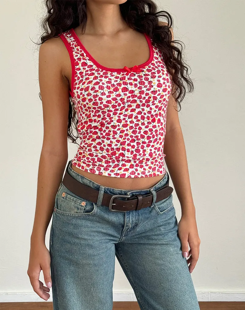 Strawberry 2023 Print Grodi Fitted Top