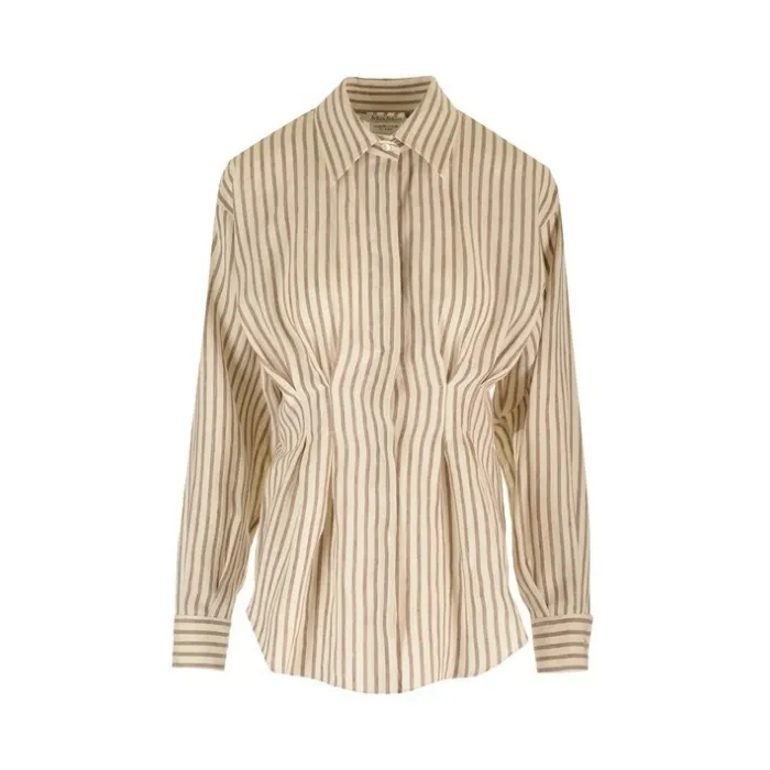 Office-ready Linen Top with Long Sleeves by MaxMara