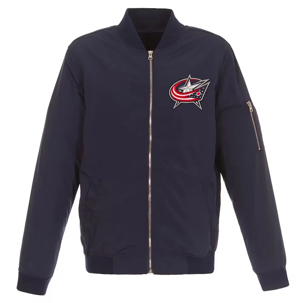 Columbus Blue Jackets Lightweight Nylon Bomber Jacket