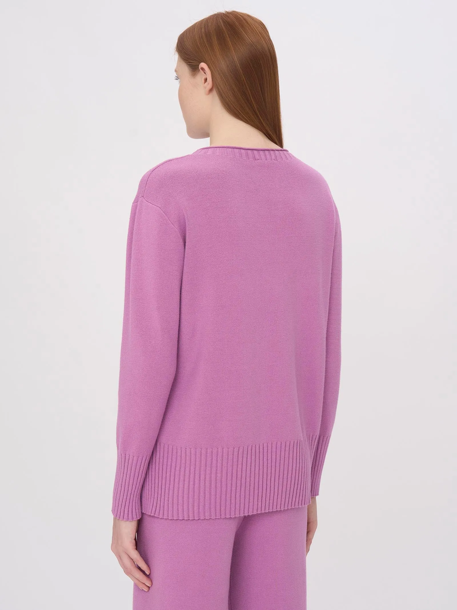 Crewneck Viscose Crêpe Jersey T-Shirt - Dewberry