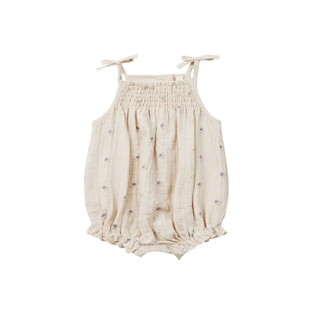 Cotton Terry Bubble Romper with BABY Pink Applique - Cream by oh baby!