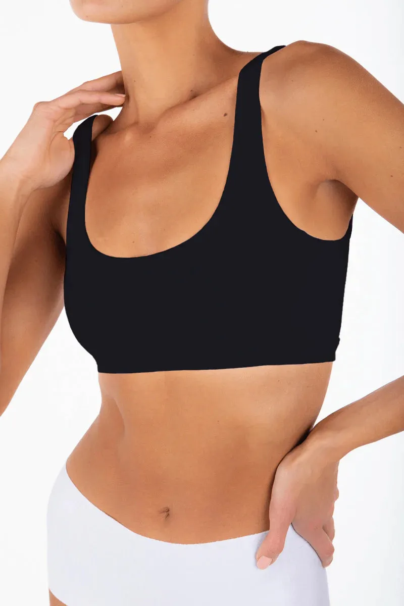 terne Scoop Neck Bra in Black