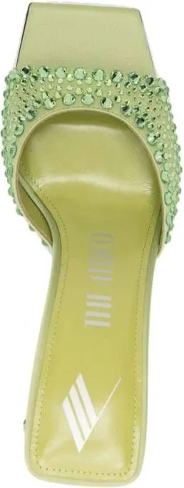 The Attico Mini Devon rhinestone mules Green 85mm