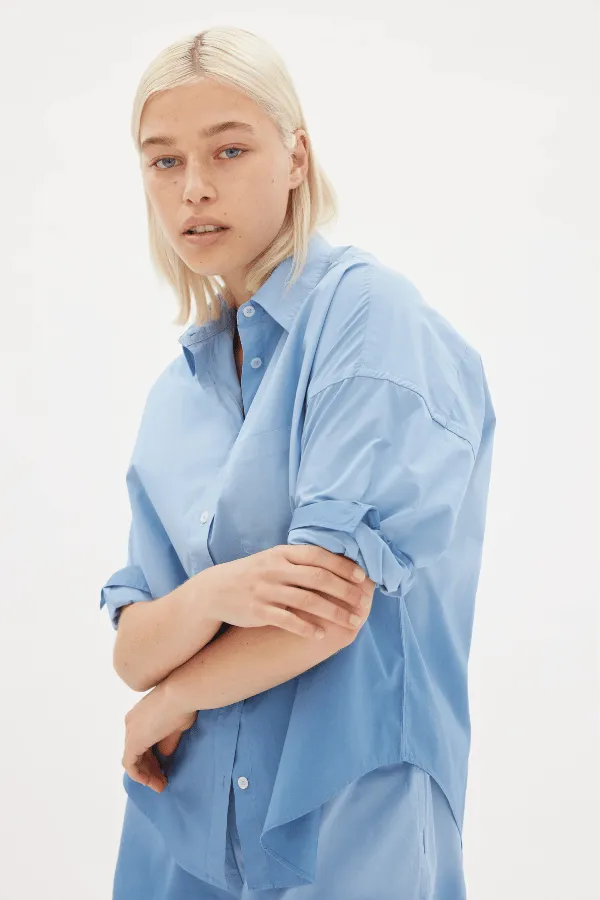 Powder Blue Chiara Shirt - Dip Dyed