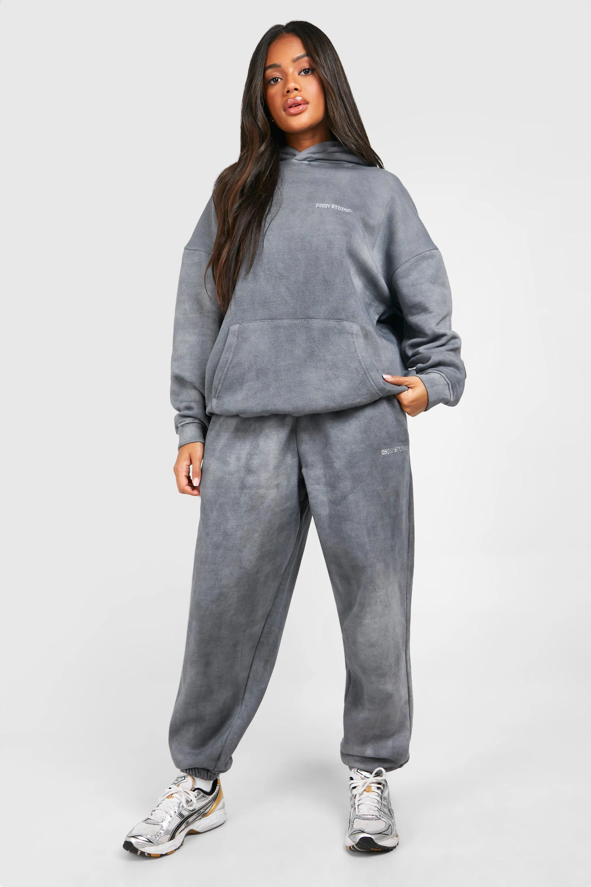 Oversized Hooded Overdyed Tracksuit