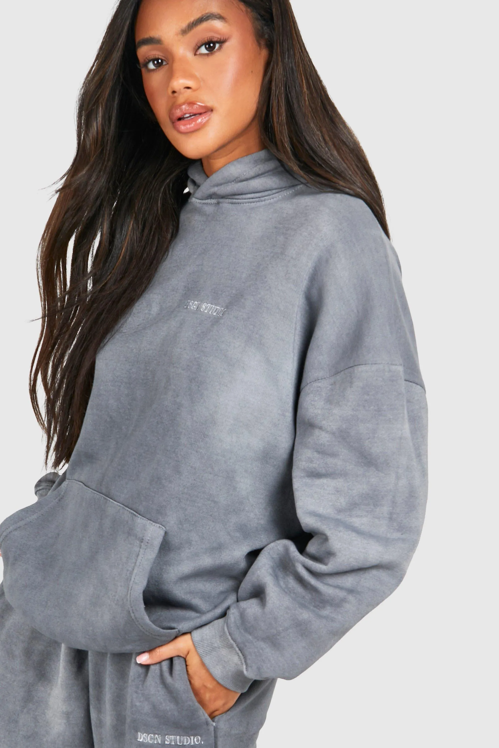 Oversized Hooded Overdyed Tracksuit