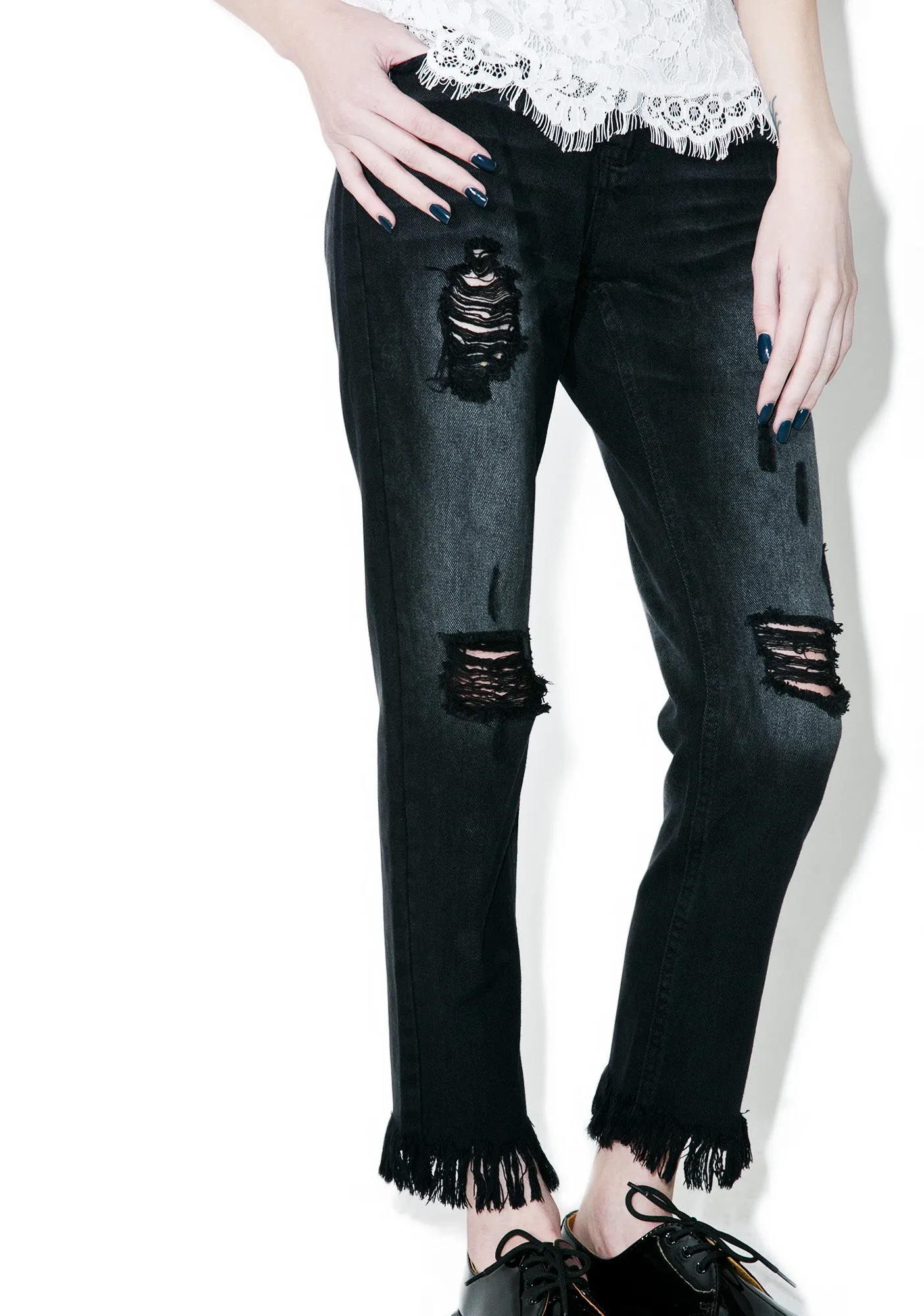 Trendy Rip Detail Jeans