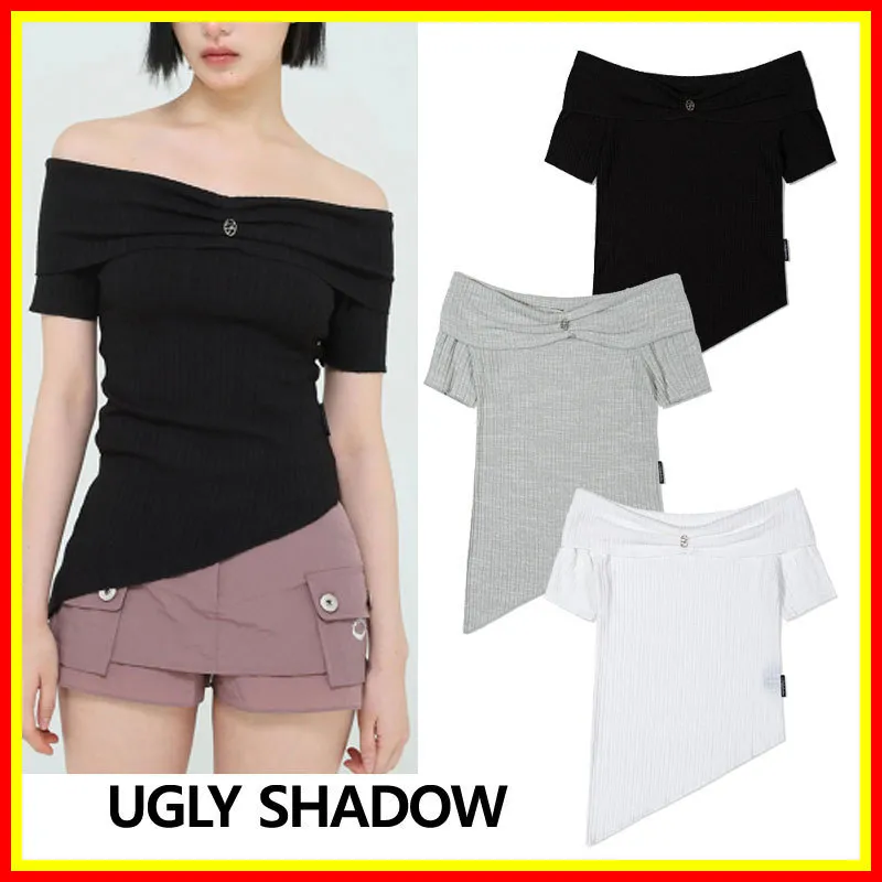 UGLY SHADOW Cotton Short-Sleeve Street Style Shirts & Blouses