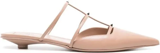 Neutrals Valentino Garavani Rockstud Wispy Leather Mules